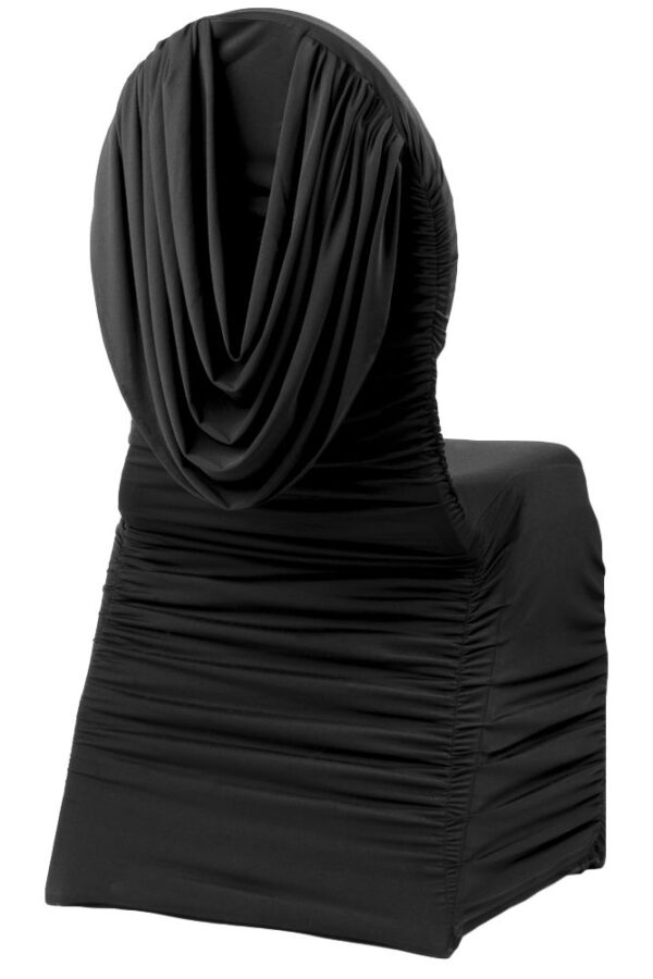 Black Swag Back Chair Cover