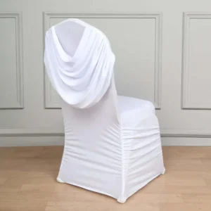 White Swag Back Chair Cover