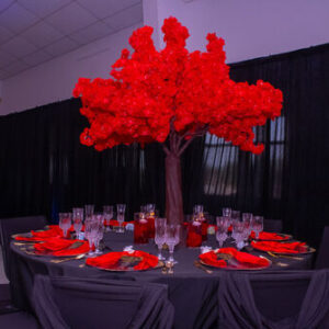 Orange Blossom Red Tree  4 ft Tall Center piece