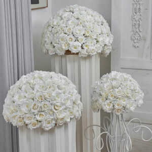 White Rose Flower Ball 70cm